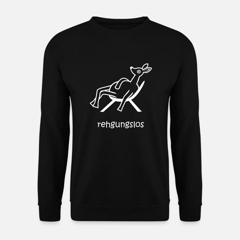 rehgungslos, regungslos, faul Urlaub, lustiges Reh - Unisex Pullover - Schwarz