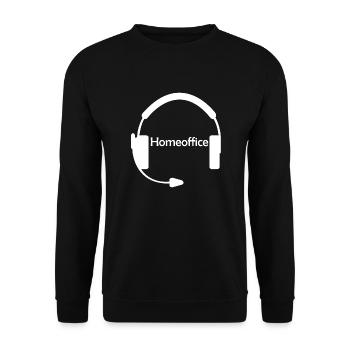 Homeoffice - Headset - Unisex Pullover - Schwarz - Vorne - Alina (178cm) & Michal (187cm)