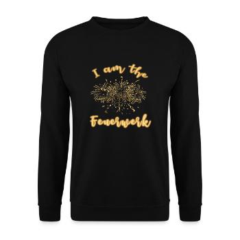 fireworks firework i am the fireworks new year's eve - Unisex Sweatshirt - black - Front - Alina (178cm) & Michal (187cm)