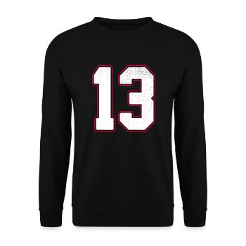 Nombre Thirteen - 13 Classic Vintage Sport - Sweat-shirt Unisexe - noir - Devant - Alina (178cm) & Michal (187cm)