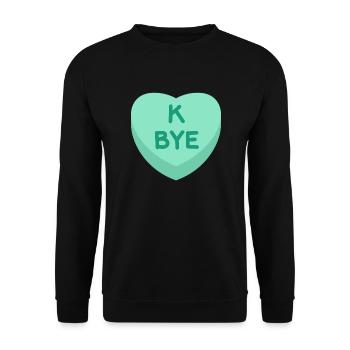 K BYE Herz Candy/Herz Süßigkeiten - Unisex Pullover - Schwarz - Vorne - Alina (178cm) & Michal (187cm)