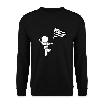 Britannien-Flagge Geschenk T-Shirt - Unisex Pullover - Schwarz - Vorne - Alina (178cm) & Michal (187cm)