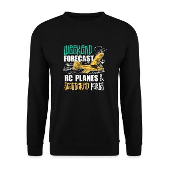 RC Airplane Gift for an RC Pilot - Unisex Sweatshirt - black - Front - Alina (178cm) & Michal (187cm)