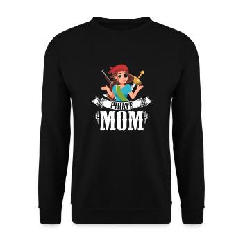 Pirate Mom Gift For A Pirate Mother - Unisex Sweatshirt - black - Front - Alina (178cm) & Michal (187cm)
