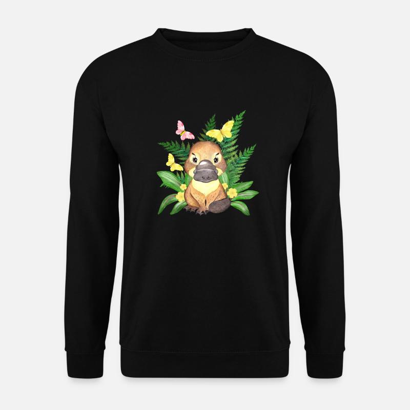 Australien Schnabeltier süß australisch Wappentier - Unisex Pullover - Schwarz