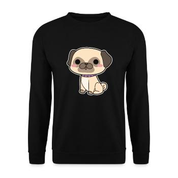 Pug - Unisex Sweatshirt - black - Front - Alina (178cm) & Michal (187cm)