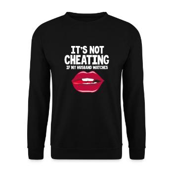 It's Not Cheating If My Husband Watches - Unisex Pullover - Schwarz - Vorne - Alina (178cm) & Michal (187cm)