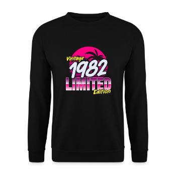 Geburtstag 1982 40.Geburtstag Männer und Frauen - Unisex Pullover - Schwarz - Vorne - Alina (178cm) & Michal (187cm)