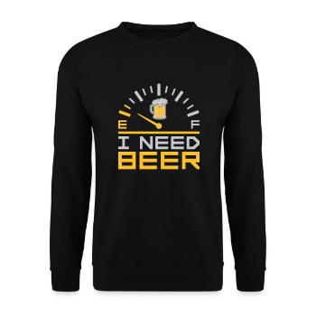 I Need Beer - Unisex Sweatshirt - black - Front - Alina (178cm) & Michal (187cm)