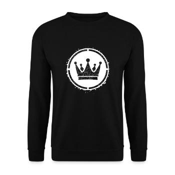 Sponge stencil Crown inside circle - Unisex Sweatshirt - black - Front - Alina (178cm) & Michal (187cm)