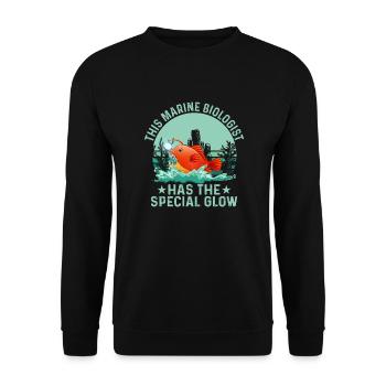 Ce biologiste marin a la biologie spéciale de la lueur - Sweat-shirt Unisexe - noir - Devant - Alina (178cm) & Michal (187cm)
