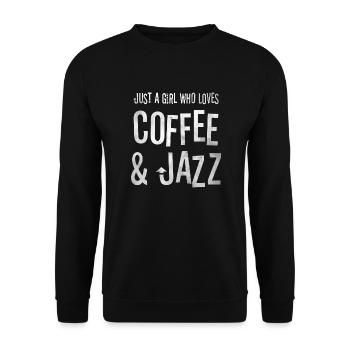 Just a Girl Who Loves Coffee & Jazz Vintage - Unisex Sweatshirt - black - Front - Alina (178cm) & Michal (187cm)