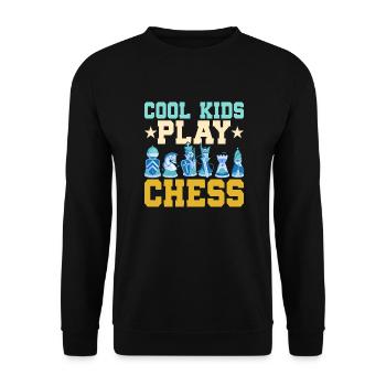 Cool Kids Play Chess Chess Player Chess Board - Sweat-shirt Unisexe - noir - Devant - Alina (178cm) & Michal (187cm)