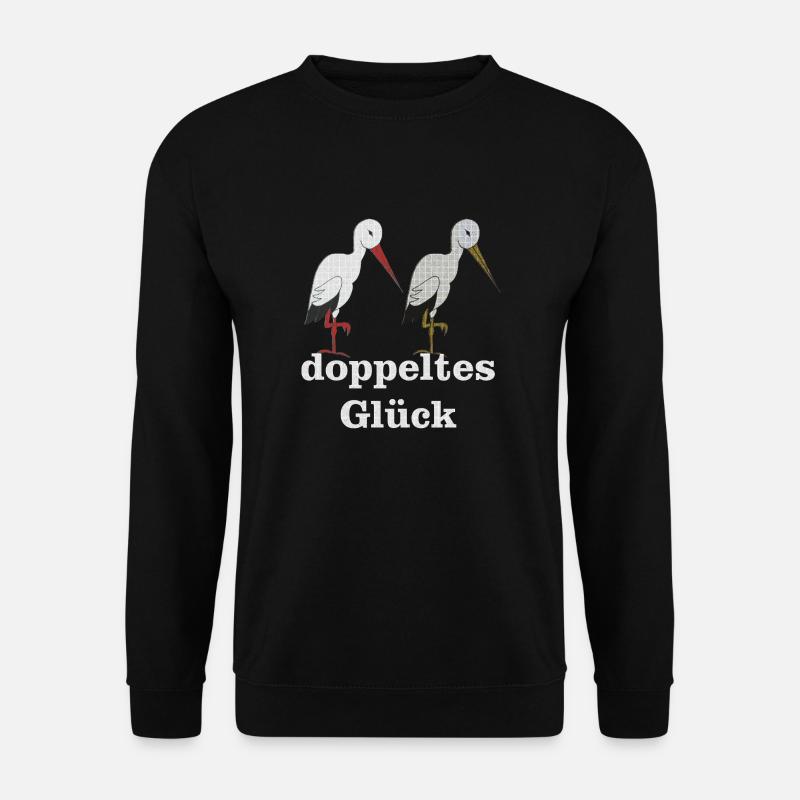 storchenpaar doppeltes glück - Unisex Pullover - Schwarz