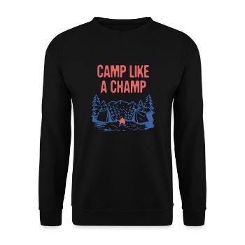 Campez comme un champion Camp d’été Camp tropical Camper - Sweat-shirt Unisexe - noir - Devant - Alina (178cm) & Michal (187cm)