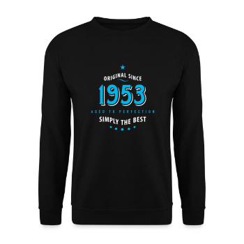 Original seit 1953 Geburtstag simply the best Star - Unisex Pullover - Schwarz - Vorne - Alina (178cm) & Michal (187cm)