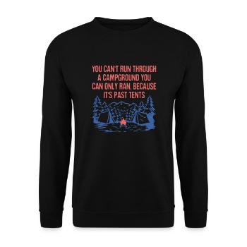 Can't Run Through a Campground Camping Hiking - Unisex Sweatshirt - black - Front - Alina (178cm) & Michal (187cm)