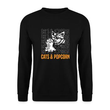 Cats and Popcorn Movies Mignon Kitty et Popcorn - Sweat-shirt Unisexe - noir - Devant - Alina (178cm) & Michal (187cm)