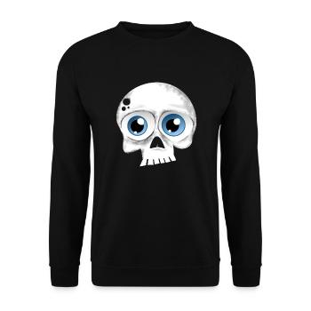 Crâne avec les yeux - Sweat-shirt Unisexe - noir - Devant - Alina (178cm) & Michal (187cm)