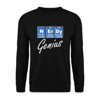Nerd et génial. Geek. Gamer. - Sweat-shirt Unisexe - noir - Devant - Alina (178cm) & Michal (187cm)