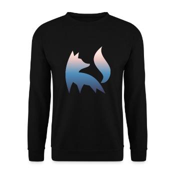 Fuchs Silhouette Wald Natur Rotfuchs Farbverlauf - Unisex Pullover - Schwarz - Vorne - Alina (178cm) & Michal (187cm)