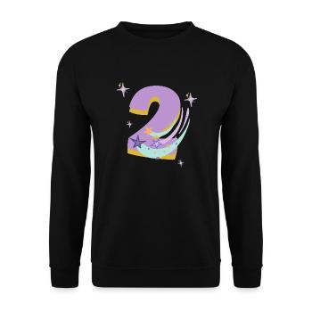 2nd birthday (Gift of 2 years) - Unisex Sweatshirt - black - Front - Alina (178cm) & Michal (187cm)