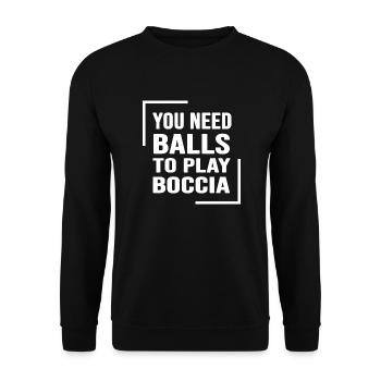 boccia patanque boule player - Unisex Sweatshirt - black - Front - Alina (178cm) & Michal (187cm)