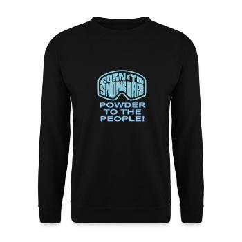 Snowboard - Powder to the people - Unisex Pullover - Schwarz - Vorne - Alina (178cm) & Michal (187cm)