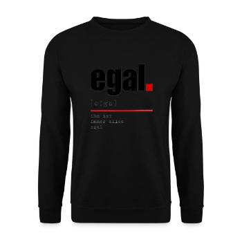 Definition "egal" - Unisex Pullover - Schwarz - Vorne - Alina (178cm) & Michal (187cm)