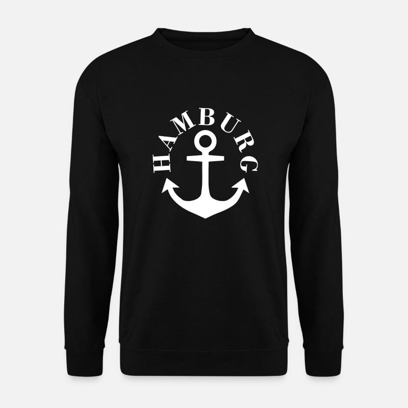 Hamburg Anker Weiß - Unisex Pullover - Schwarz