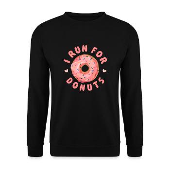 I run for Donuts Design for a donut or jokes lover - Unisex Sweatshirt - black - Front - Alina (178cm) & Michal (187cm)