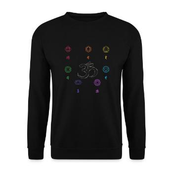 chakra om - Unisex Pullover - Schwarz - Vorne - Alina (178cm) & Michal (187cm)