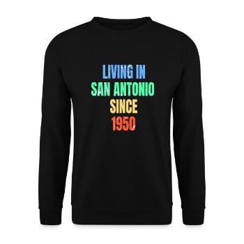 Retro Vintage Living à San Antonio depuis 1950 - Sweat-shirt Unisexe - noir - Devant - Alina (178cm) & Michal (187cm)