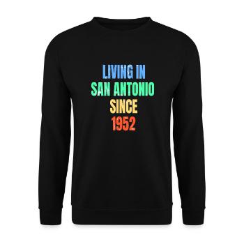 Retro Vintage Living à San Antonio depuis 1952 - Sweat-shirt Unisexe - noir - Devant - Alina (178cm) & Michal (187cm)