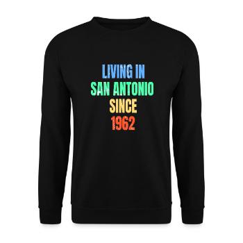 Retro Vintage Living à San Antonio depuis 1962 - Sweat-shirt Unisexe - noir - Devant - Alina (178cm) & Michal (187cm)