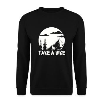 Wandern gehen Bergsteigen Wandertour Wandertag - Unisex Pullover - Schwarz - Vorne - Alina (178cm) & Michal (187cm)