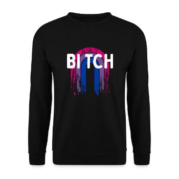 Bi tch Bisexuelle LGBTQ Bi Pride Petite amie LGBT - Sweat-shirt Unisexe - noir - Devant - Alina (178cm) & Michal (187cm)