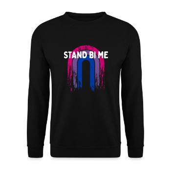 Stand Bi Me Bisexual LGBTQ Bi Pride LGBT Couples - Unisex Pullover - Schwarz - Vorne - Alina (178cm) & Michal (187cm)