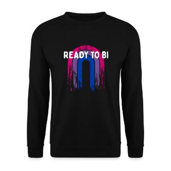 Prêt à Bi Bisexuel LGBTQ Bi Pride LGBT Drôle - Sweat-shirt Unisexe - noir - Devant - Alina (178cm) & Michal (187cm)