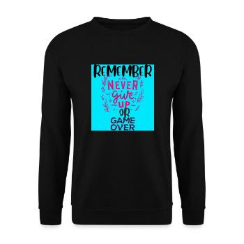 Motivateur, inscription cool .texte intéressant - Sweat-shirt Unisexe - noir - Devant - Alina (178cm) & Michal (187cm)
