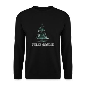 Merry Christmas , Feliz Navidad , Frohe Weihnachte - Unisex Sweatshirt - black - Front - Alina (178cm) & Michal (187cm)
