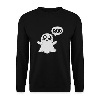 Angst einjagen Boo Geist - Unisex Pullover - Schwarz - Vorne - Alina (178cm) & Michal (187cm)
