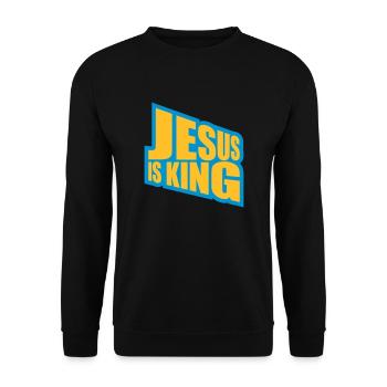 Citation de Jésus est roi - Sweat-shirt Unisexe - noir - Devant - Alina (178cm) & Michal (187cm)