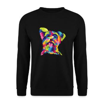 Pop Art Yorkshire Terrier Yorkie Dog Gift - Unisex Sweatshirt - black - Front - Alina (178cm) & Michal (187cm)