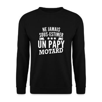 jamais sous-estimer un papy motard / papy motard - Sweat-shirt Unisexe - noir - Devant - Alina (178cm) & Michal (187cm)
