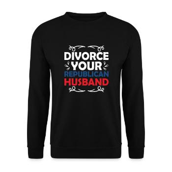 Divorce Your Republican Husband Divorcee Ex-Wife W - Unisex Sweatshirt - black - Front - Alina (178cm) & Michal (187cm)