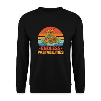Pastabilités sans fin Pasta Lover Italian Food - Sweat-shirt Unisexe - noir - Devant - Alina (178cm) & Michal (187cm)