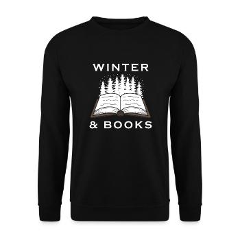 Cozy Winter Days Book Reading Literature Snow - Unisex Sweatshirt - black - Front - Alina (178cm) & Michal (187cm)