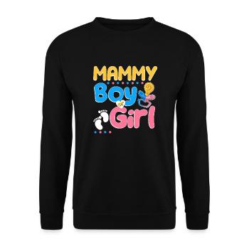 Pink or Blue Mammy Loves You Best Mom Ever - Unisex Sweatshirt - black - Front - Alina (178cm) & Michal (187cm)