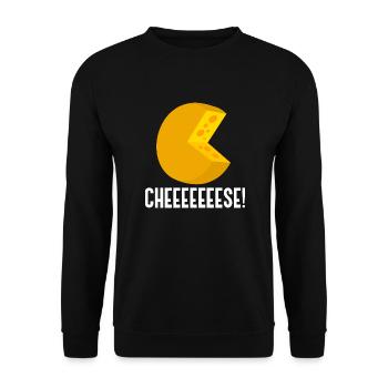Cheeeeese Ironic Quote Cheesemaking Organic Food - Sweat-shirt Unisexe - noir - Devant - Alina (178cm) & Michal (187cm)